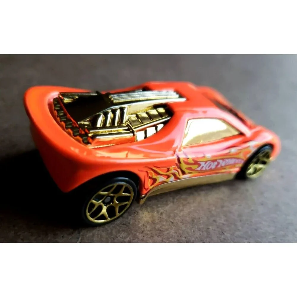 2003 How Wheels Track Aces SPEED BLASTER 10/10 Fluorescent Orange Gold Y5 LOOSE